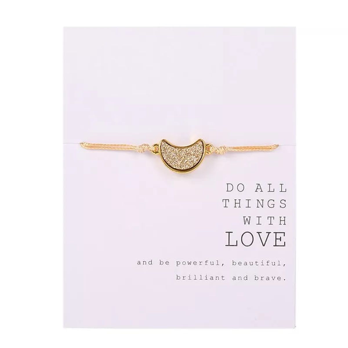 PEACE AND LOVE - Pulsera Tejida Luna Peace and Love Mujer