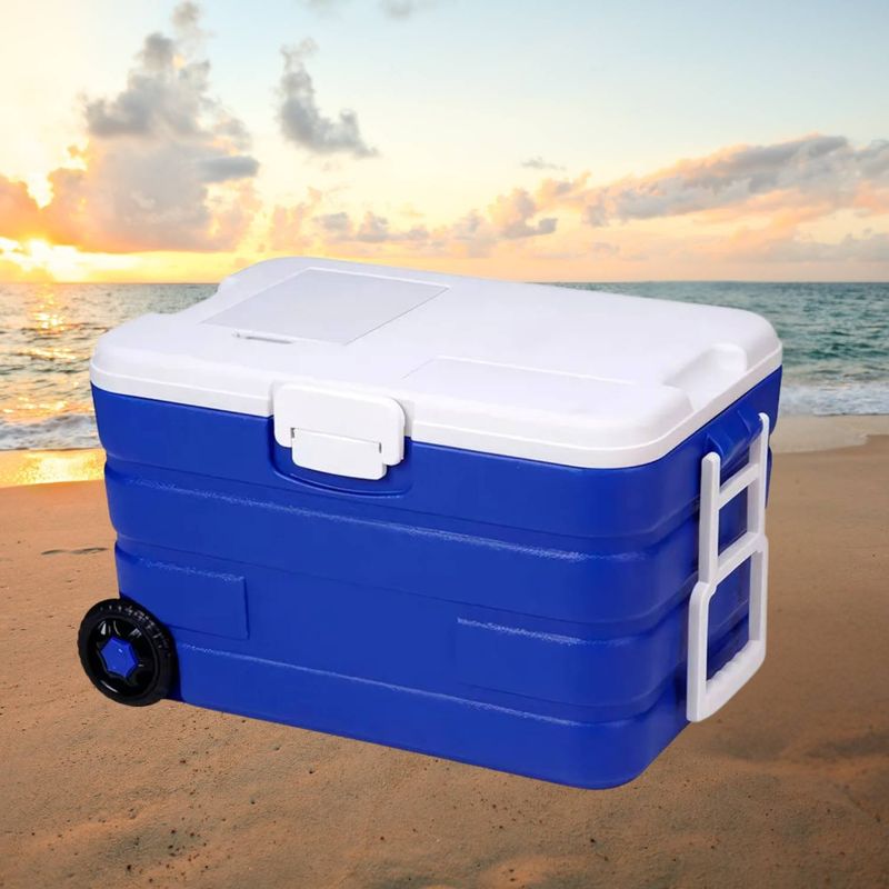 ICHIMATSU - Cooler 40 Lt Rectangular Azul c/Asas y Ruedas