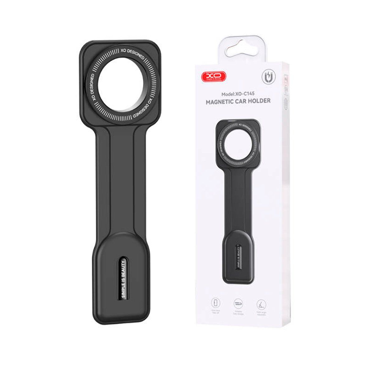 XO - Soporte Magnético Para Celular Con Curvatura De 90° XO C145 Negro