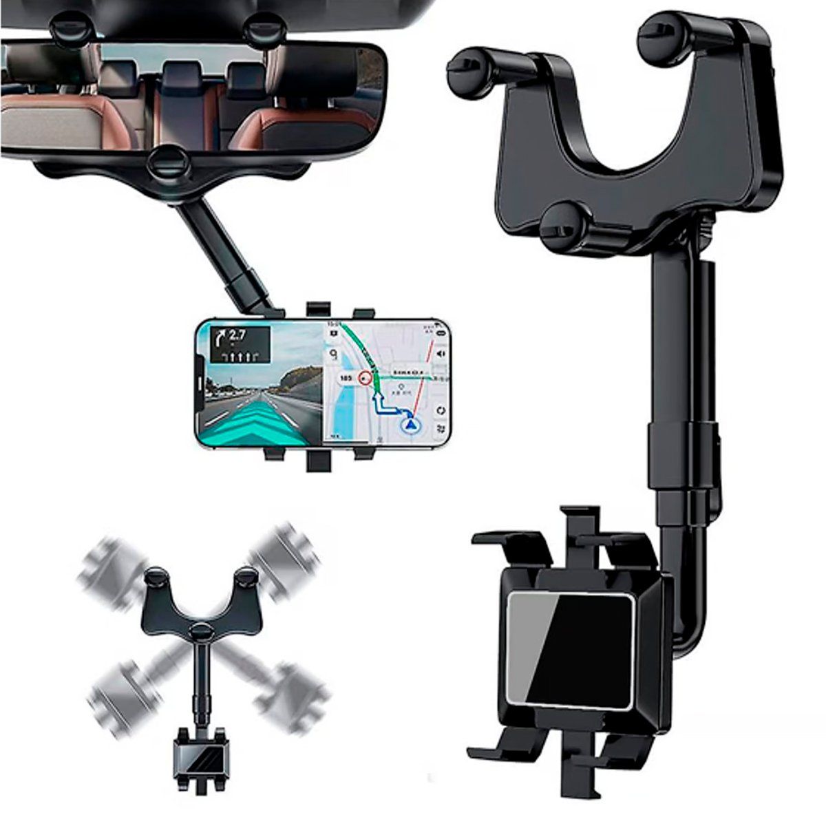 XO - Soporte Para Espejo Retrovisor De Auto XO C115 Negro