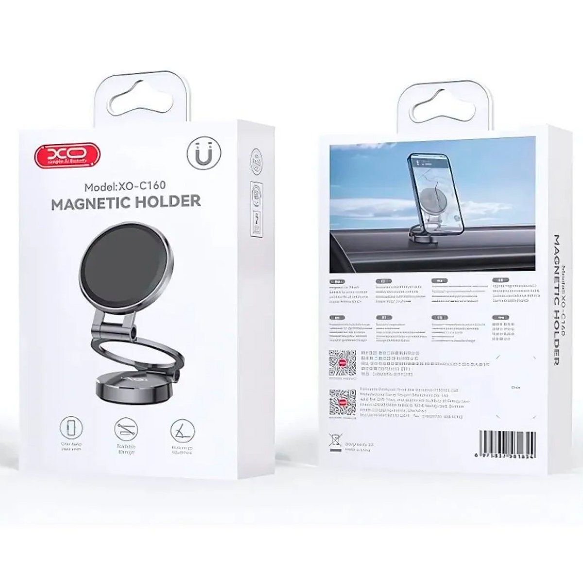 XO - Soporte Magnético Para Auto XO C160 3 Pliegues Negro