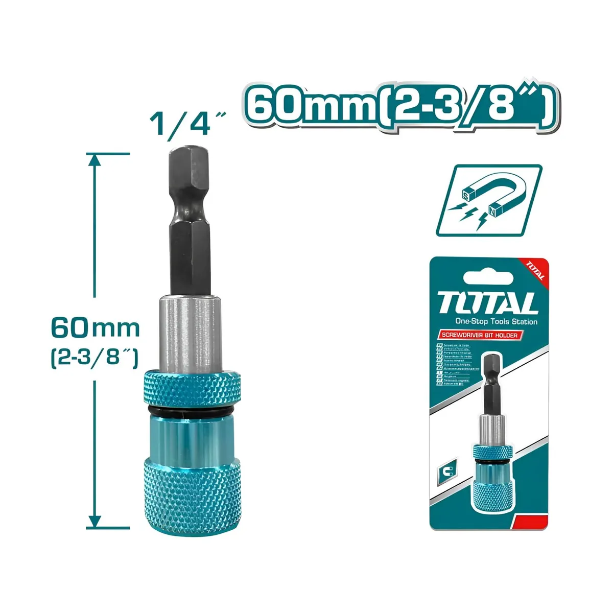 TOTAL TOOLS - Porta Puntas De Destornillador Total Limite Magnético De Un Cuarto - TAC464601