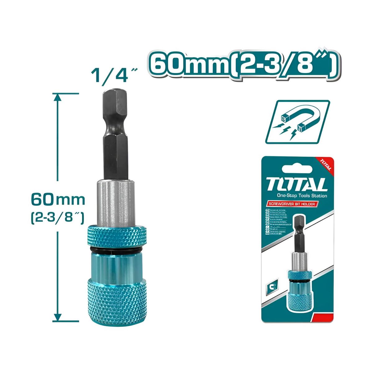 TOTAL TOOLS - Porta Puntas De Destornillador Total Limite Magnético De Un Cuarto - TAC464601