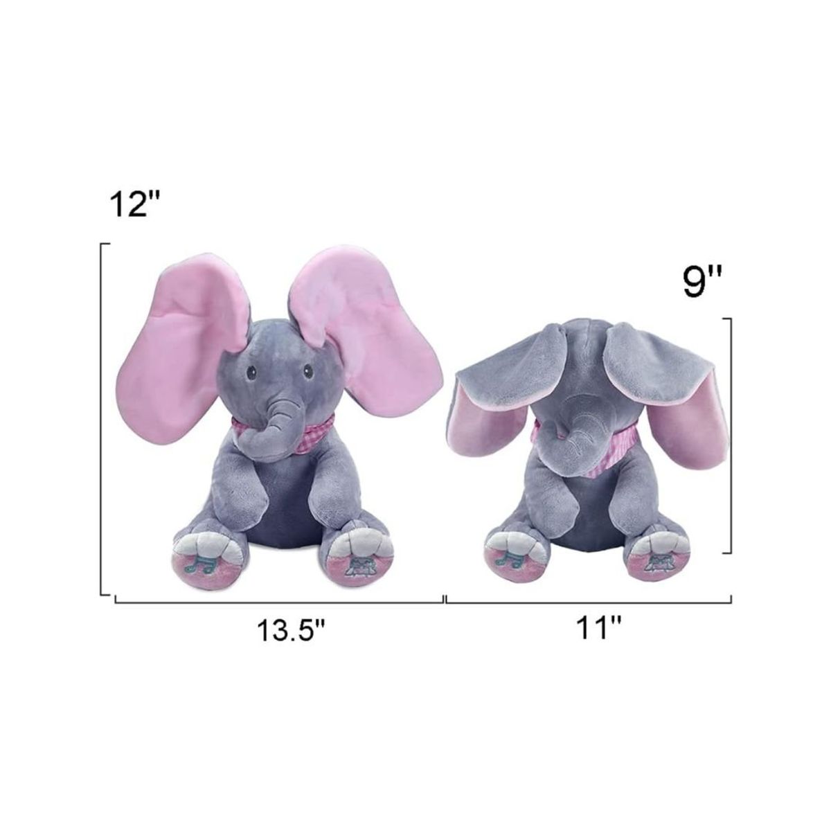 GENERICO - Peluche Interactivo Elefante “Pee-Peek-A-Boo”  Edición Rosa - Orejas que se Mueven