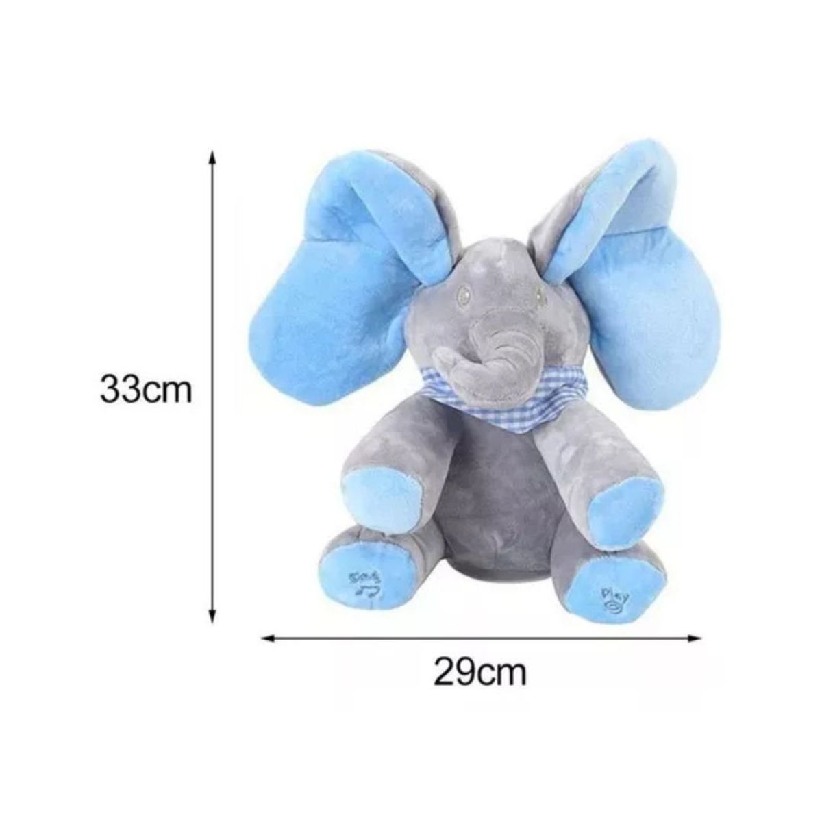 GENERICO - Peluche Interactivo Elefante “Pee-Peek-A-Boo”  Edición Azul Orejas que se Mueven