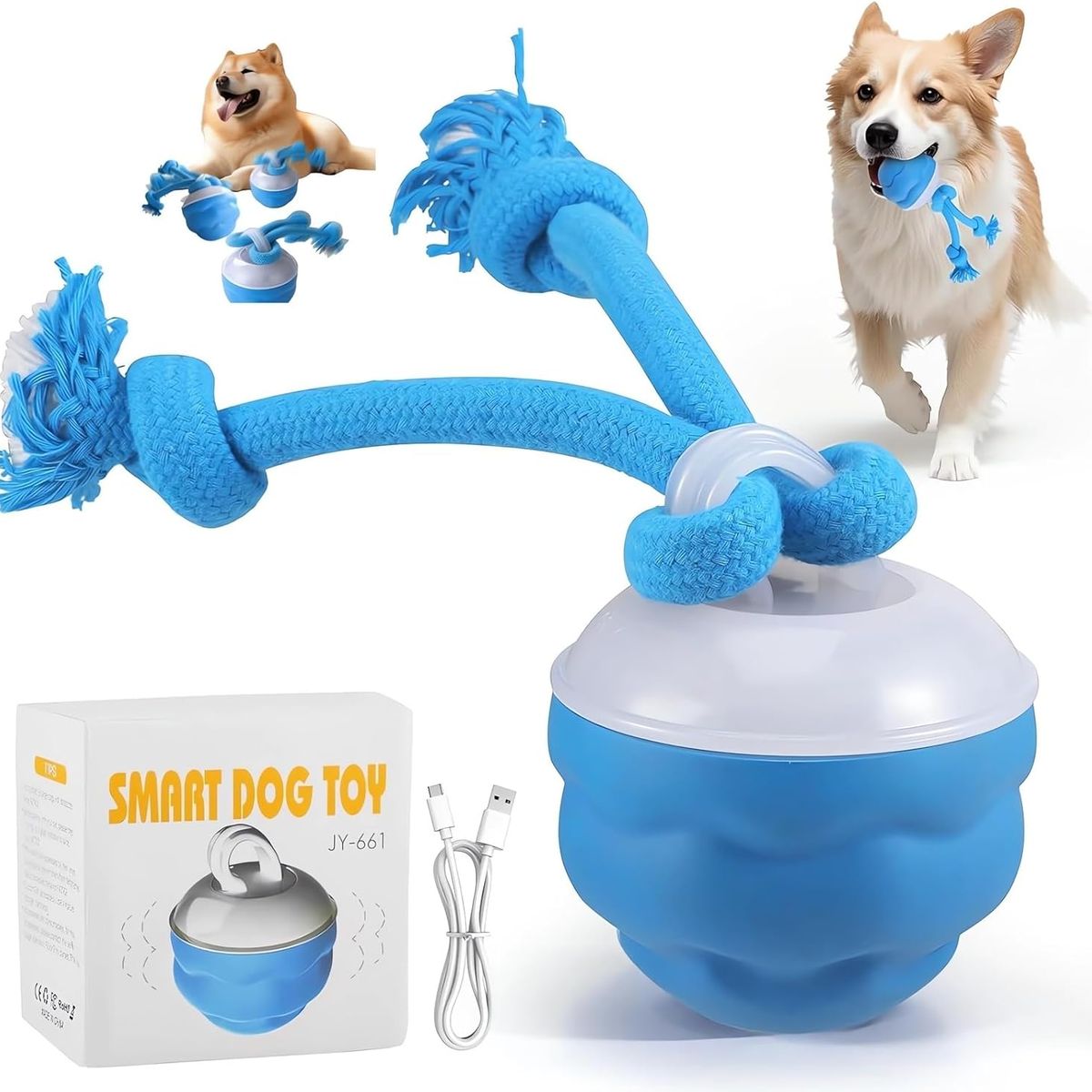 GENERICO - Juguete Interactivo para Perros con Soga Pelota Giratoria