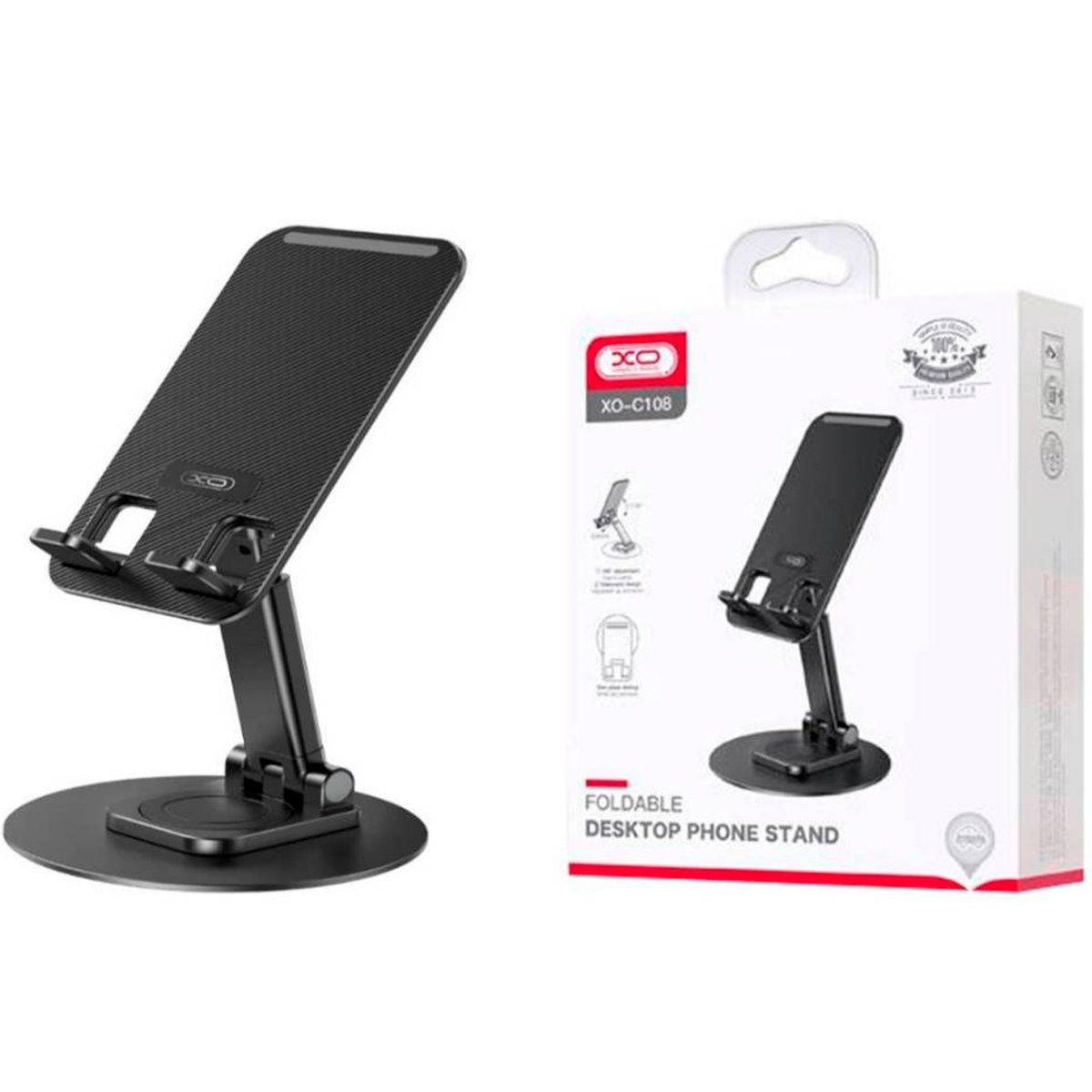 XO - Soporte XO-C108 Plegable De Escritorio Para Celular Negro