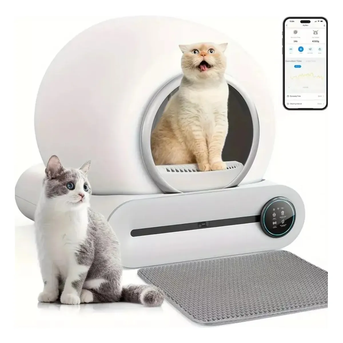 U BUY - Arenero Robot Automático Para Gatos 2.0 Wifi Color Blanco