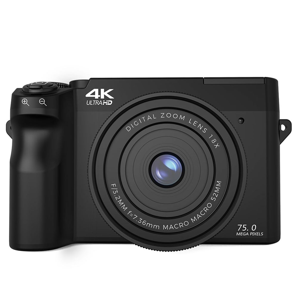RENVMEXY - Cámaras Digitales 4K 75MP WiFi Negra 64GB-Zoom digital 18X Webcam
