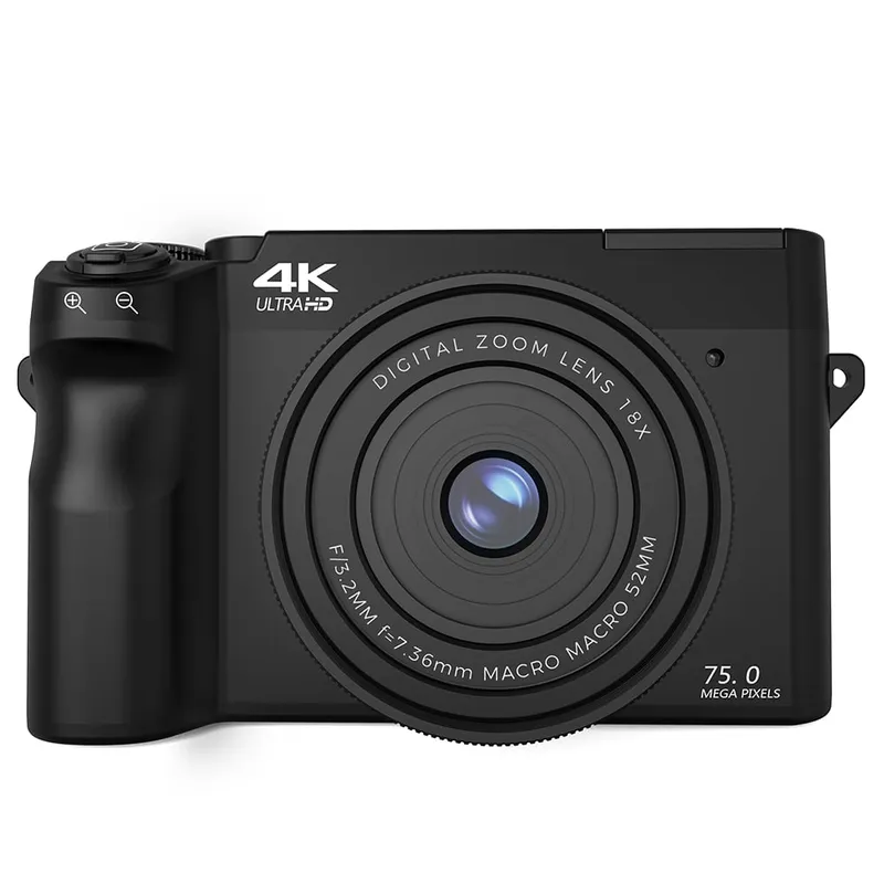 RENVMEXY - Cámaras Digitales 4K 75MP WiFi Negra 64GB-Zoom digital 18X Webcam