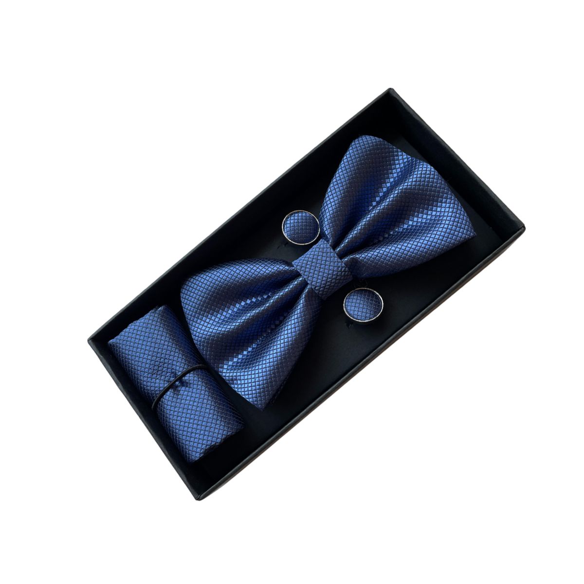 KAST PE - Set Houston Corbata Michi Pañuelo y Gemelos  Azul Acero