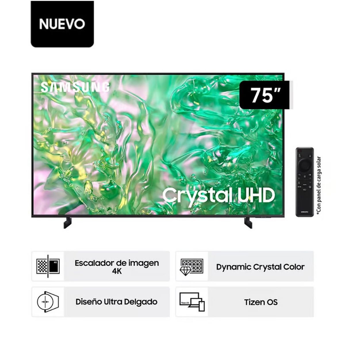 SAMSUNG - Televisor Samsung 75 Smart TV 4K UHD Con Control De Voz 75DU8000