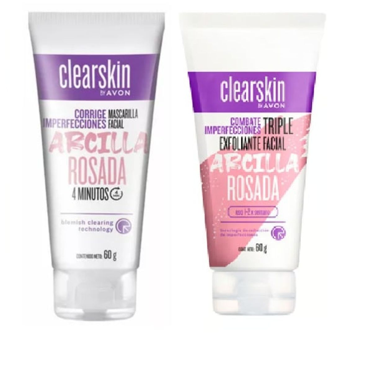 AVON - clearskin mascarilla facial y exfoliante arcilla rosada avon