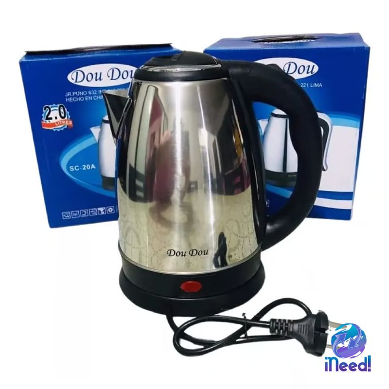 GENERICO - Hervidor Jarra De Agua Electrico 2 Litros Acero Inoxidable