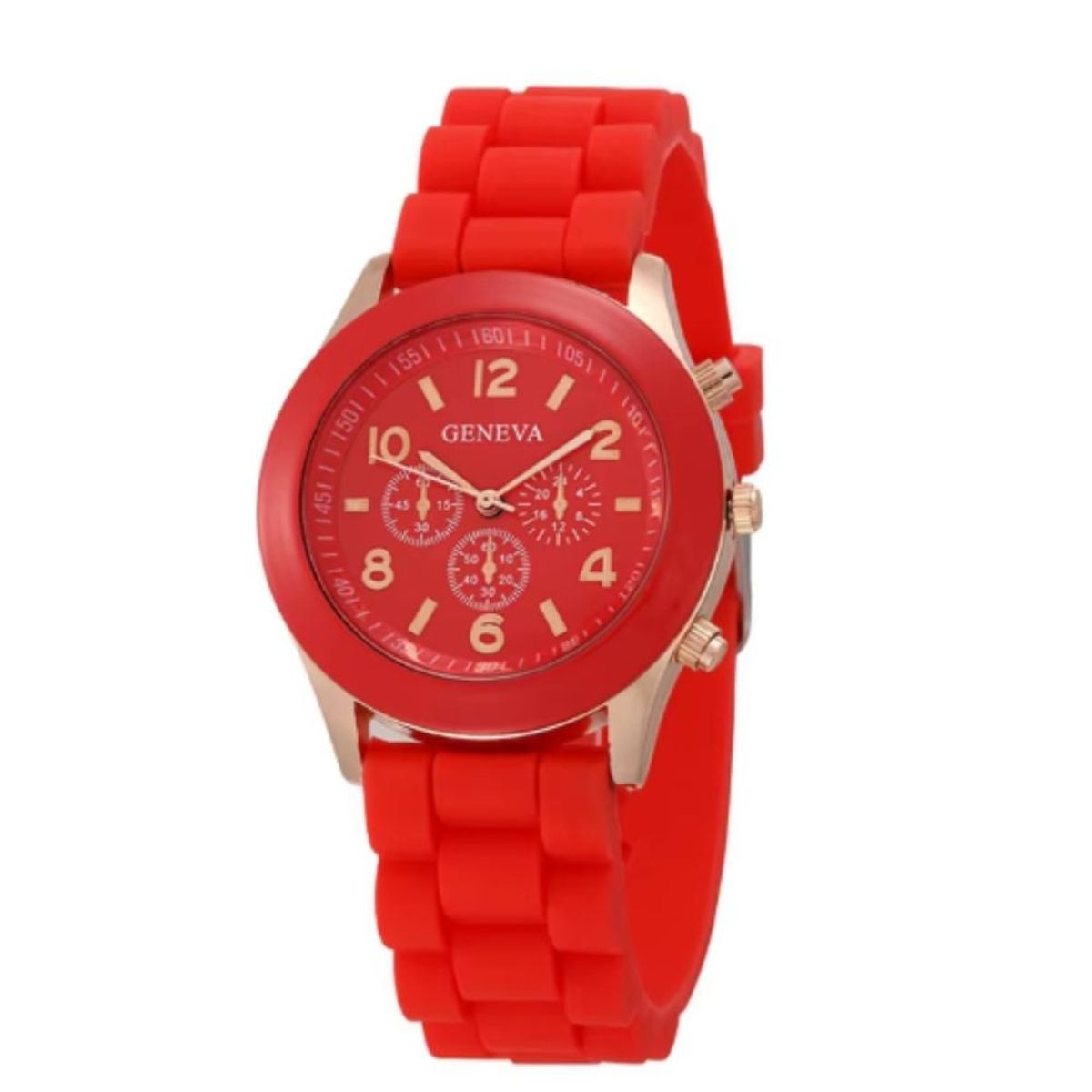 GENERICO - Reloj Analogo De Goma Rojo