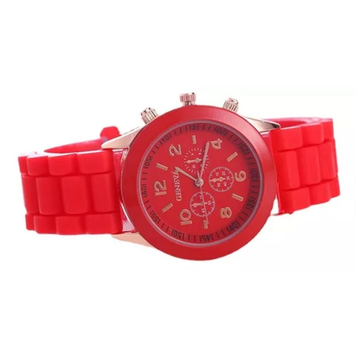 GENERICO - Reloj Analogo De Goma Rojo