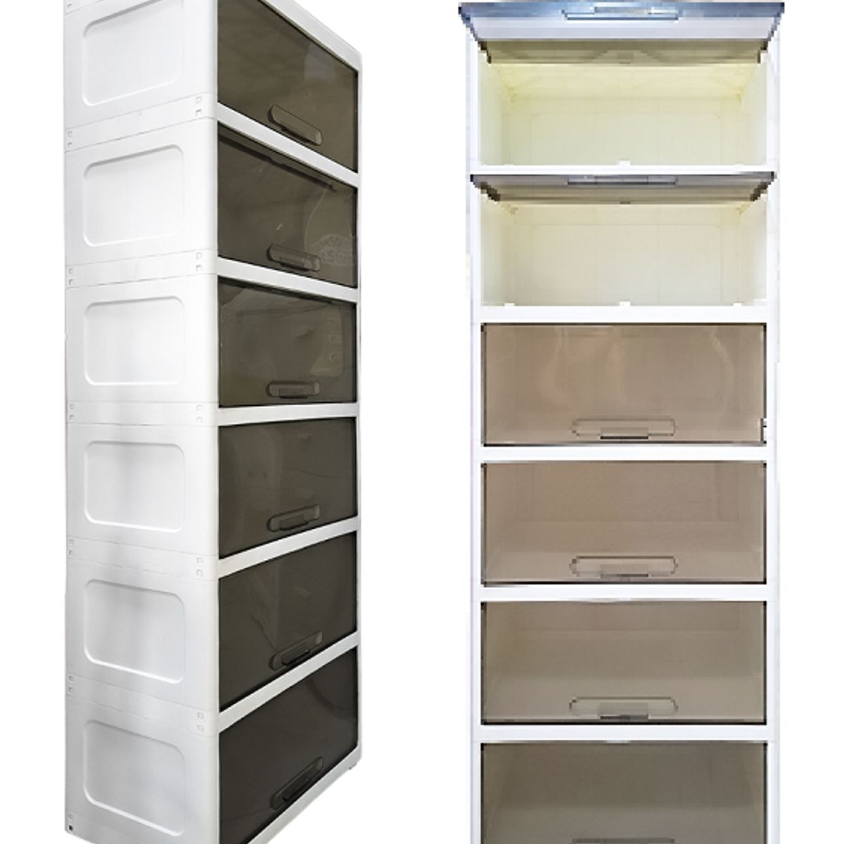 GENERICO - COMODA MULTIUSOS CAJON DE LUNA TRANSPARENTE 6 NIVELES