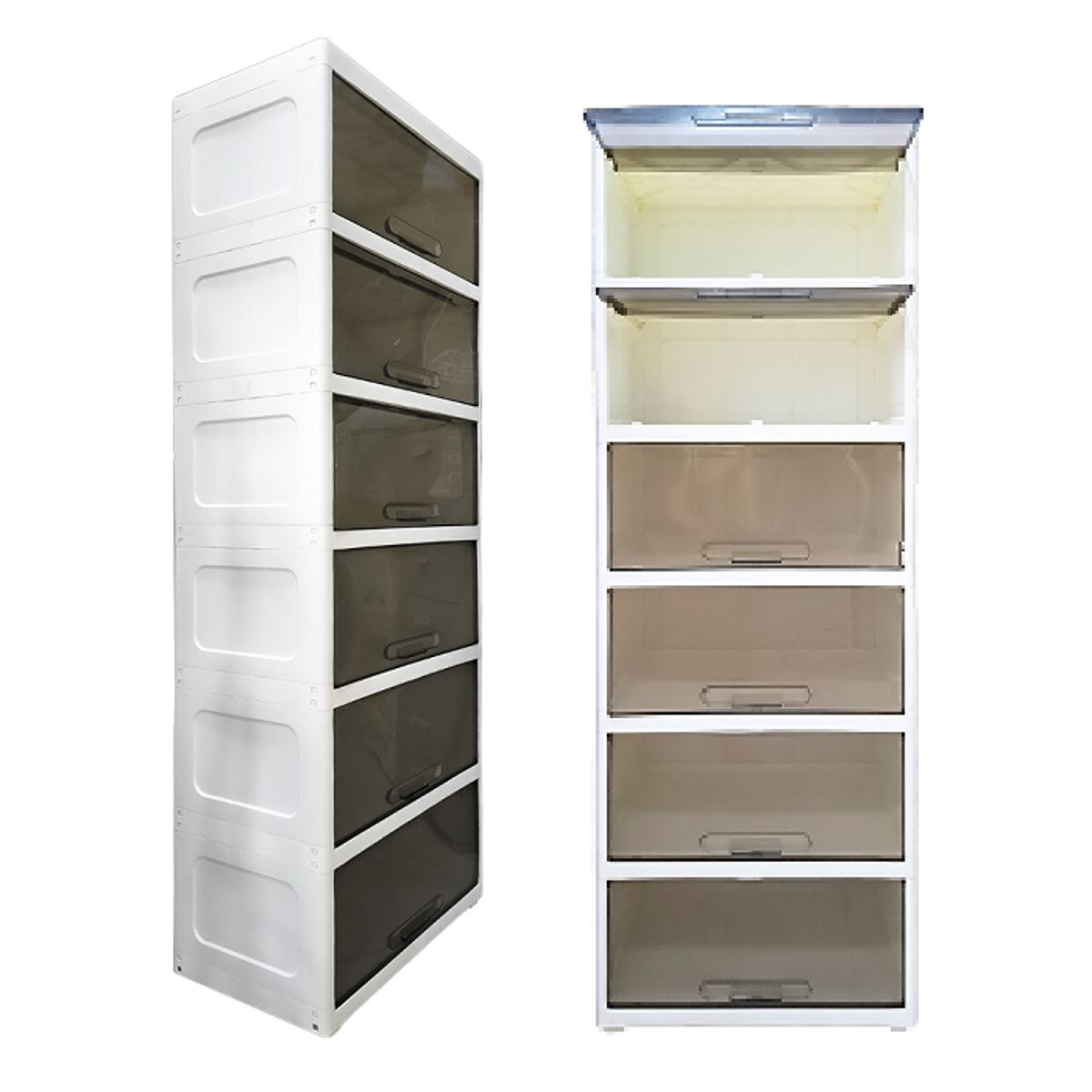 GENERICO - COMODA MULTIUSOS CAJON DE LUNA TRANSPARENTE 6 NIVELES