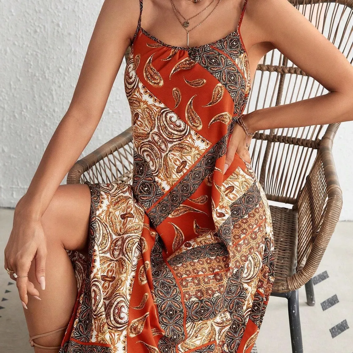 KAST PE - Maxi Vestido PalmBeach con diseño exclusivo - Talla M