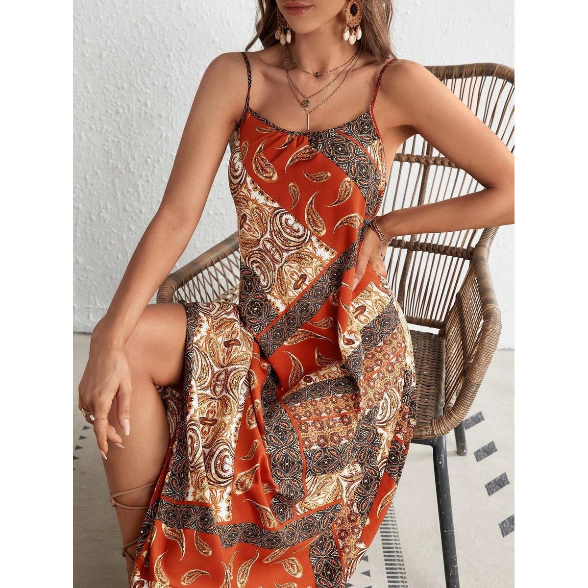 KAST PE - Maxi Vestido PalmBeach con diseño exclusivo - Talla M