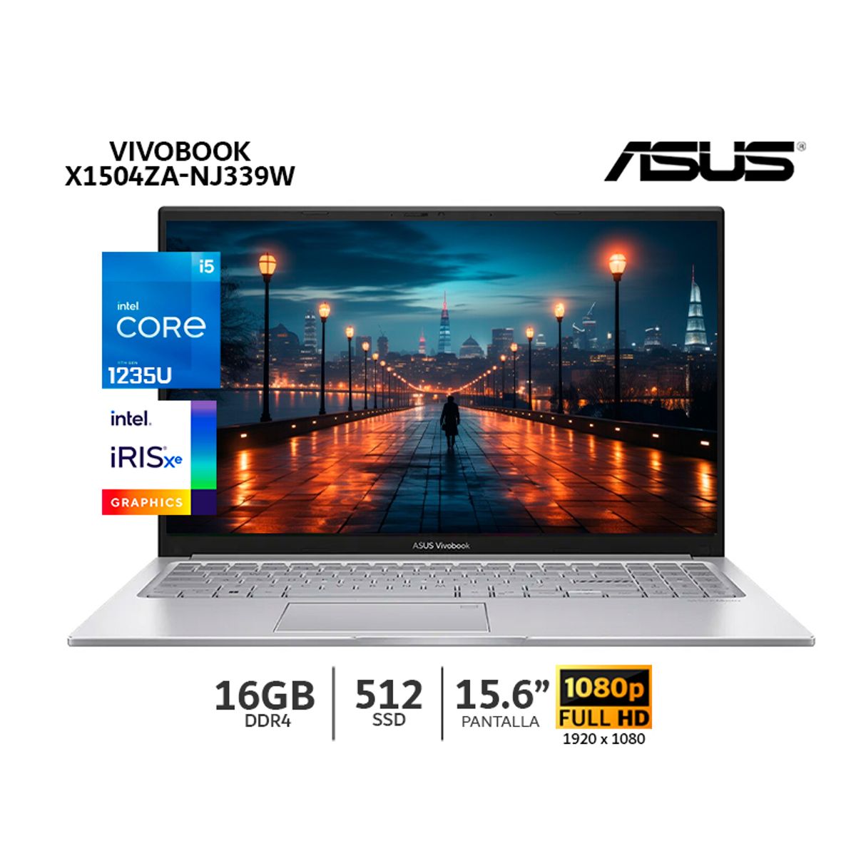 ASUS - Laptop Asus Vivobook X1504ZA-NJ339W Ci5 1235U 16Gb Ram 512Gb SSD 156” FHD Win11