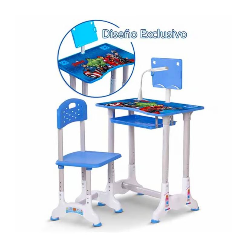 GENERICO - Set de Silla y Escritorio Regulable para Niños DISEÑO DE AVENGER