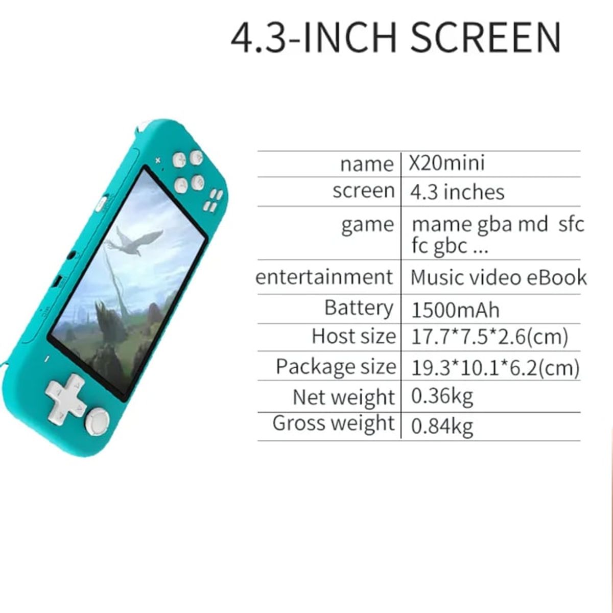 OVOTOUMI - Consola de videojuegos X20 Mini videoconsola portátil -Azul