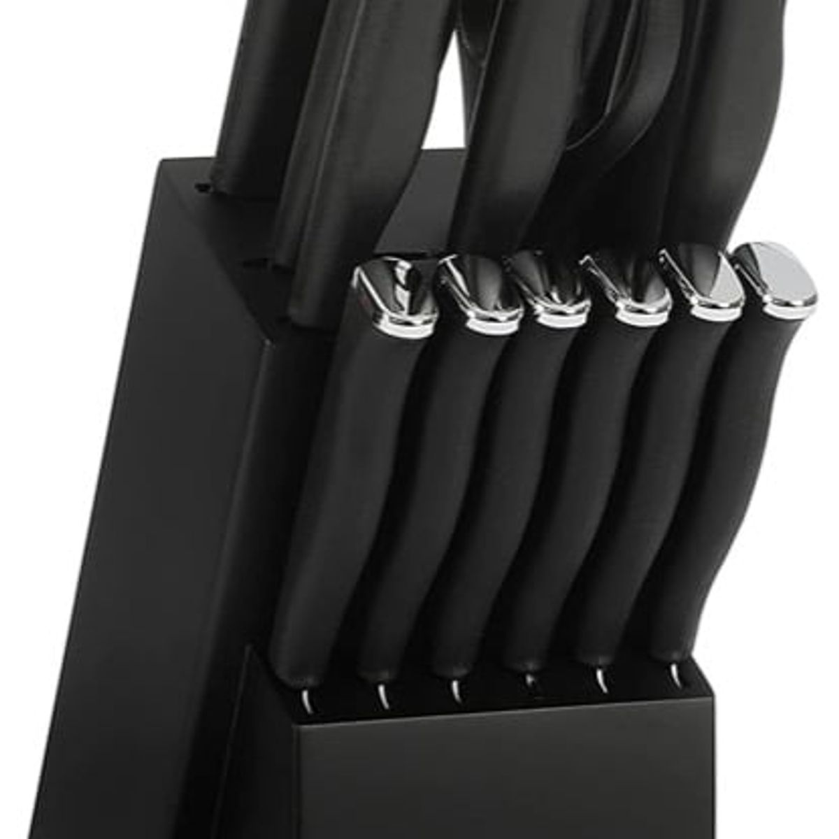 OSTER - Juego de 15 Cuchillos con Bloque de Madera y Caja Negra 123866.15