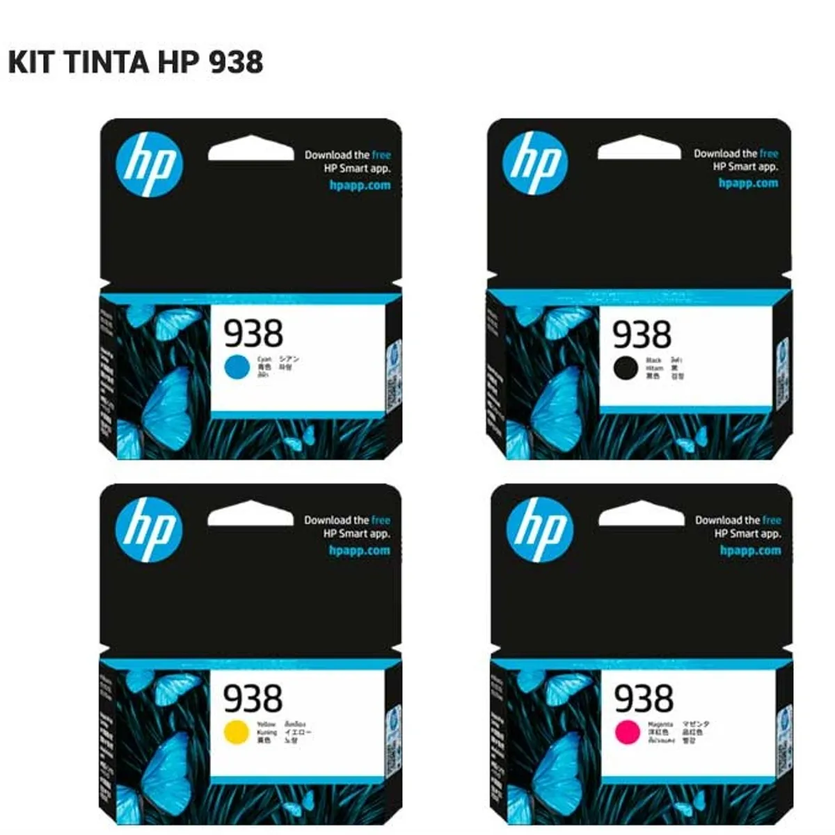 HP - Kit De 4 Cartuchos Hp 938 ORIGINAL para HP9730 9730