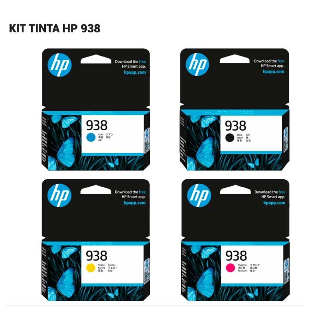 HP - Kit De 4 Cartuchos Hp 938 ORIGINAL para HP9730 9730