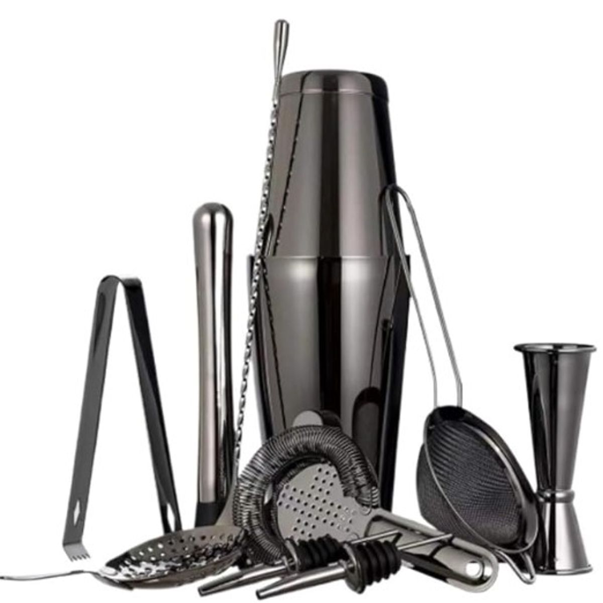 GENERICO - Kit Bartender Profesional 10 Pzs Negro