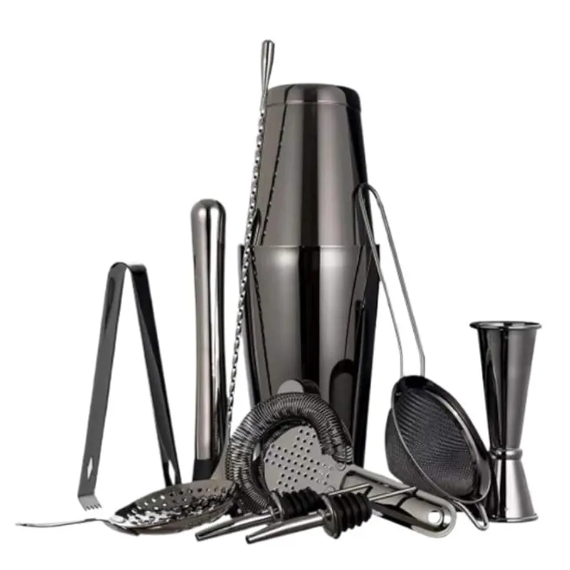 GENERICO - Kit Bartender Profesional 10 Pzs Negro