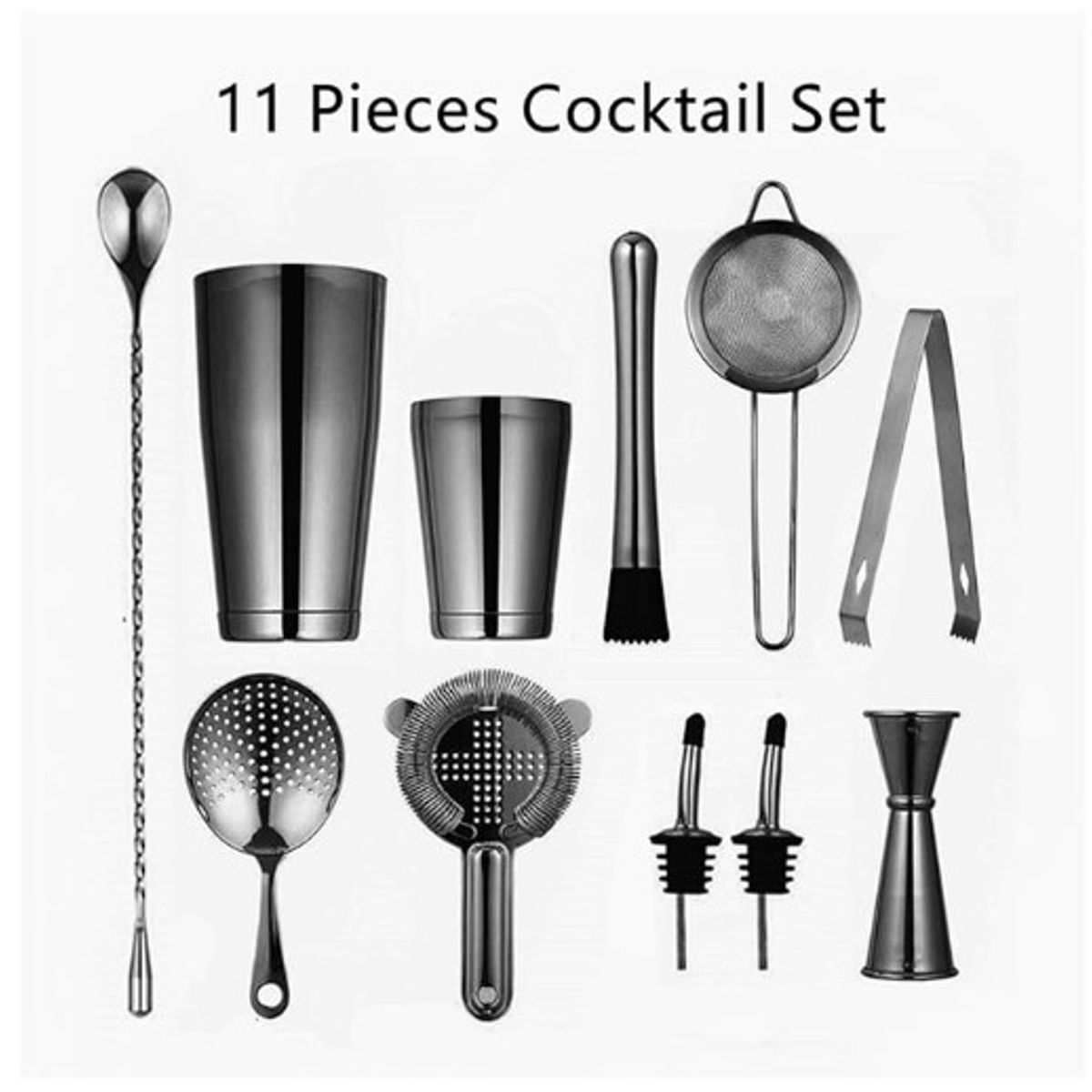 GENERICO - Kit Bartender Profesional 10 Pzs Negro