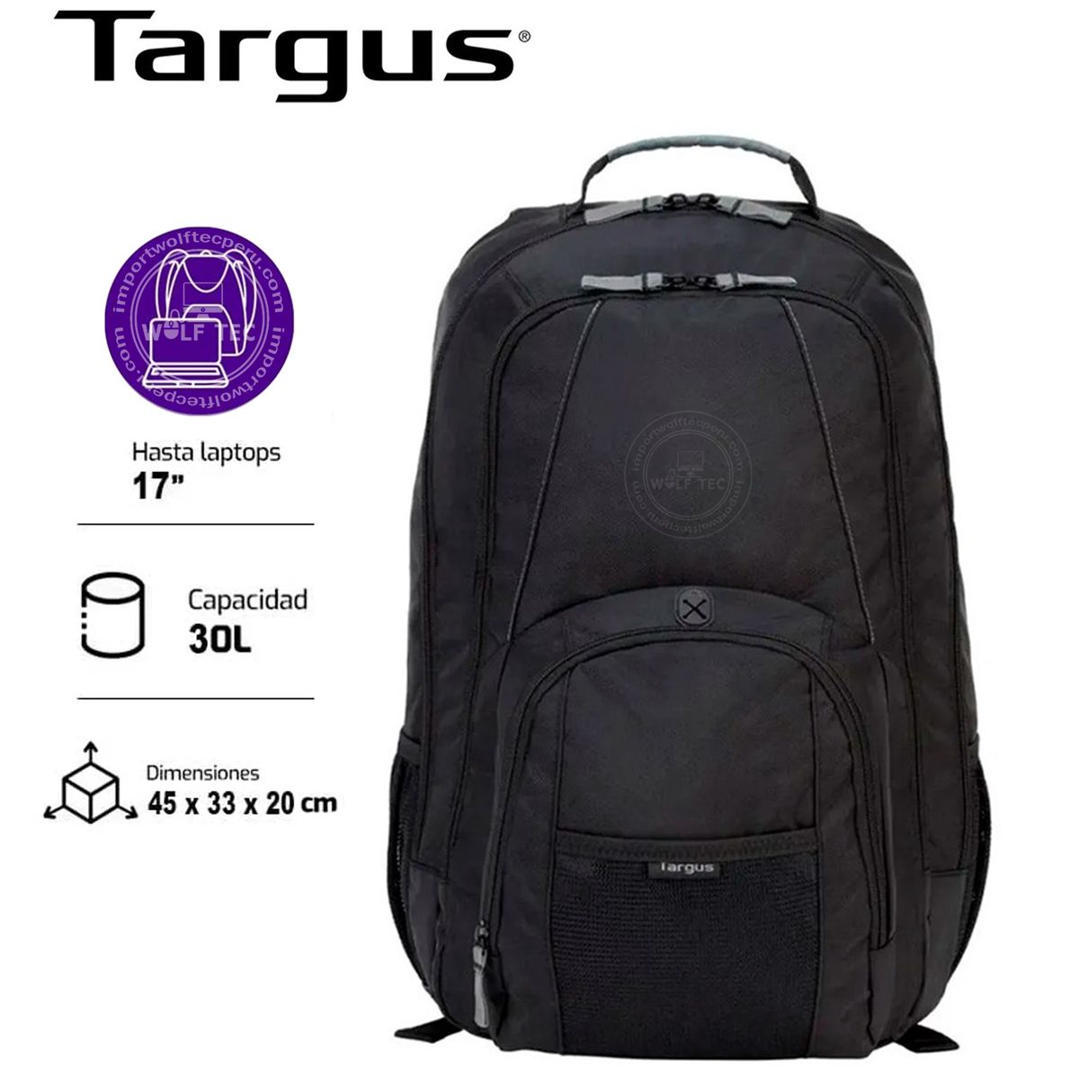 TARGUS - MOCHILA TARGUS GROOVE 17 BLACK