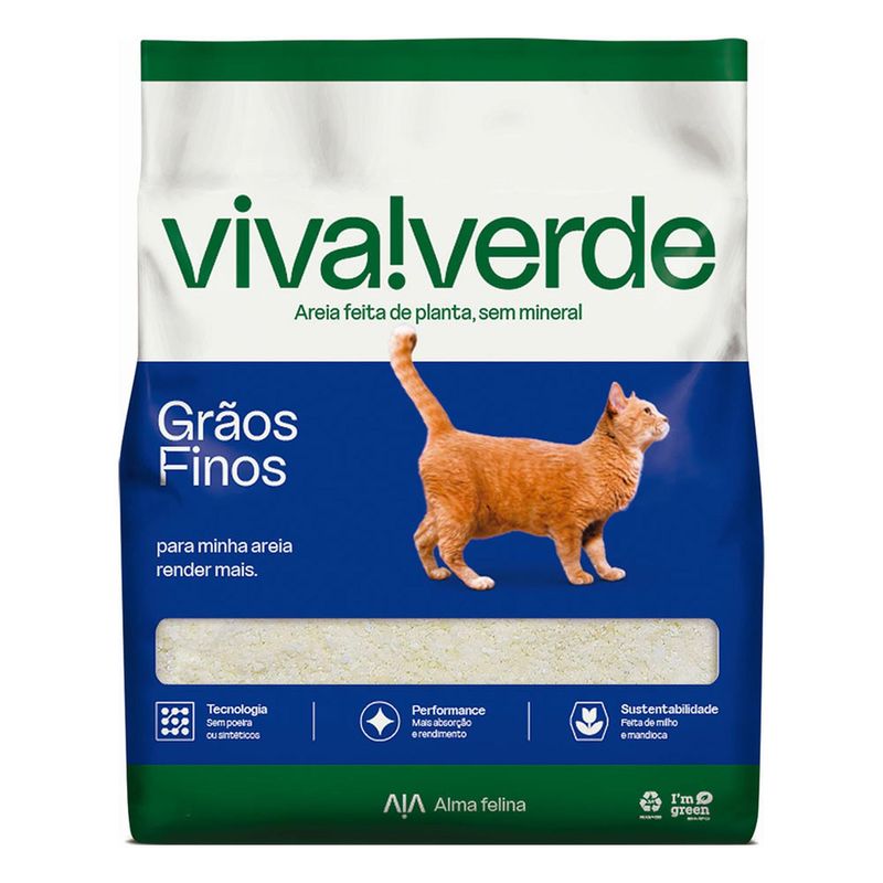 VIVA VERDE - Arena Higiénica para Gatos de Granos Finos Viva Verde 10kg