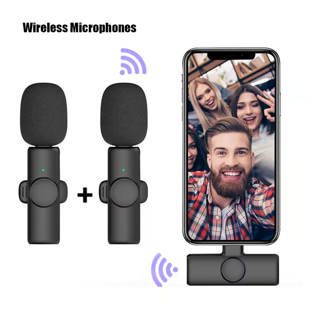 GENERICO - Micrófono Solapero Inalámbrico Dual K11