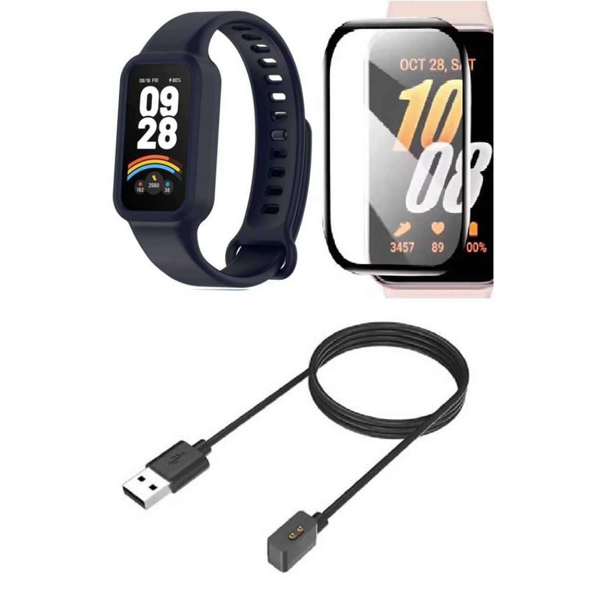 GENERICO - Correa Silicona compatible Mi Smart Xiaomi Band 3, 9 Active