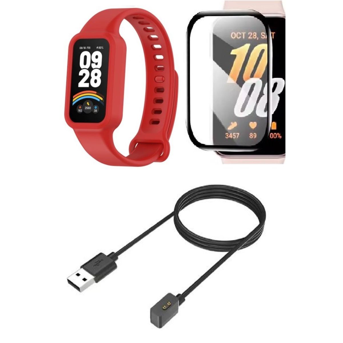 GENERICO - Correa Silicona compatible Mi Smart Xiaomi Band 3, 9 Active
