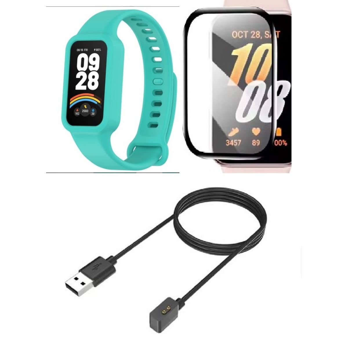 GENERICO - Correa Silicona compatible Mi Smart Xiaomi Band 3, 9 Active