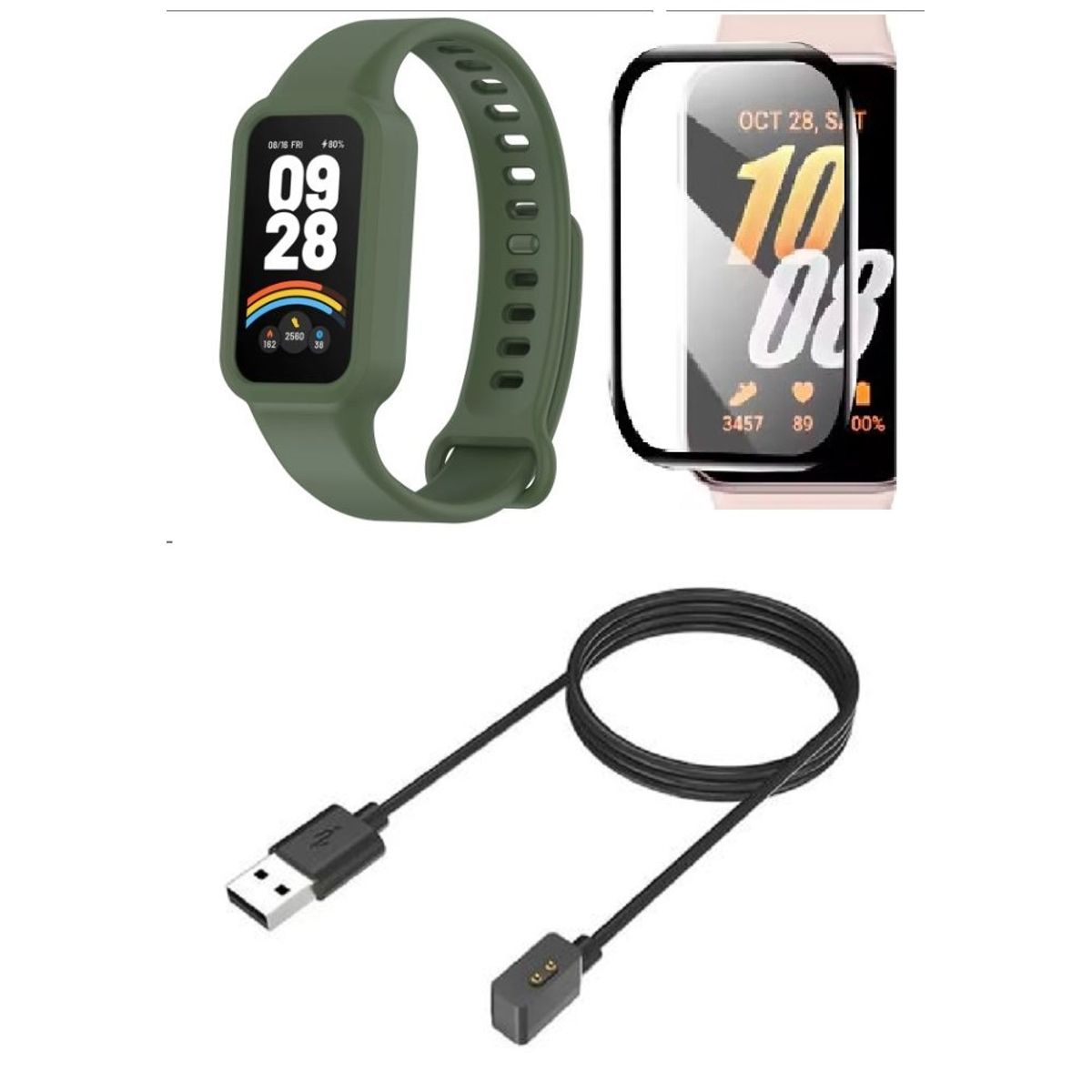 GENERICO - Correa Silicona compatible Mi Smart Xiaomi Band 3, 9 Active