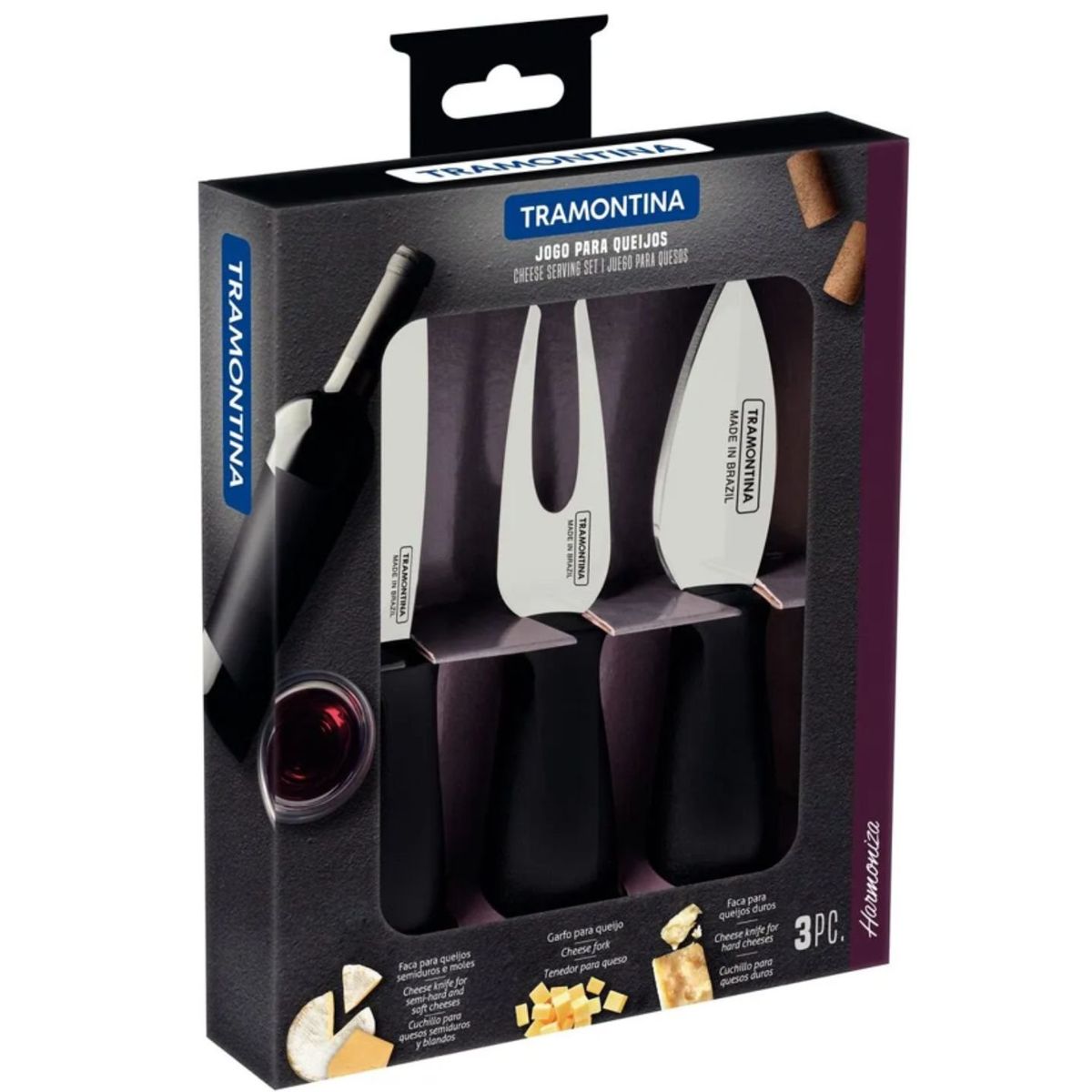 TRAMONTINA - Juego para Quesos Tramontina Harmoniza con Lámina de Acero Inoxidable
