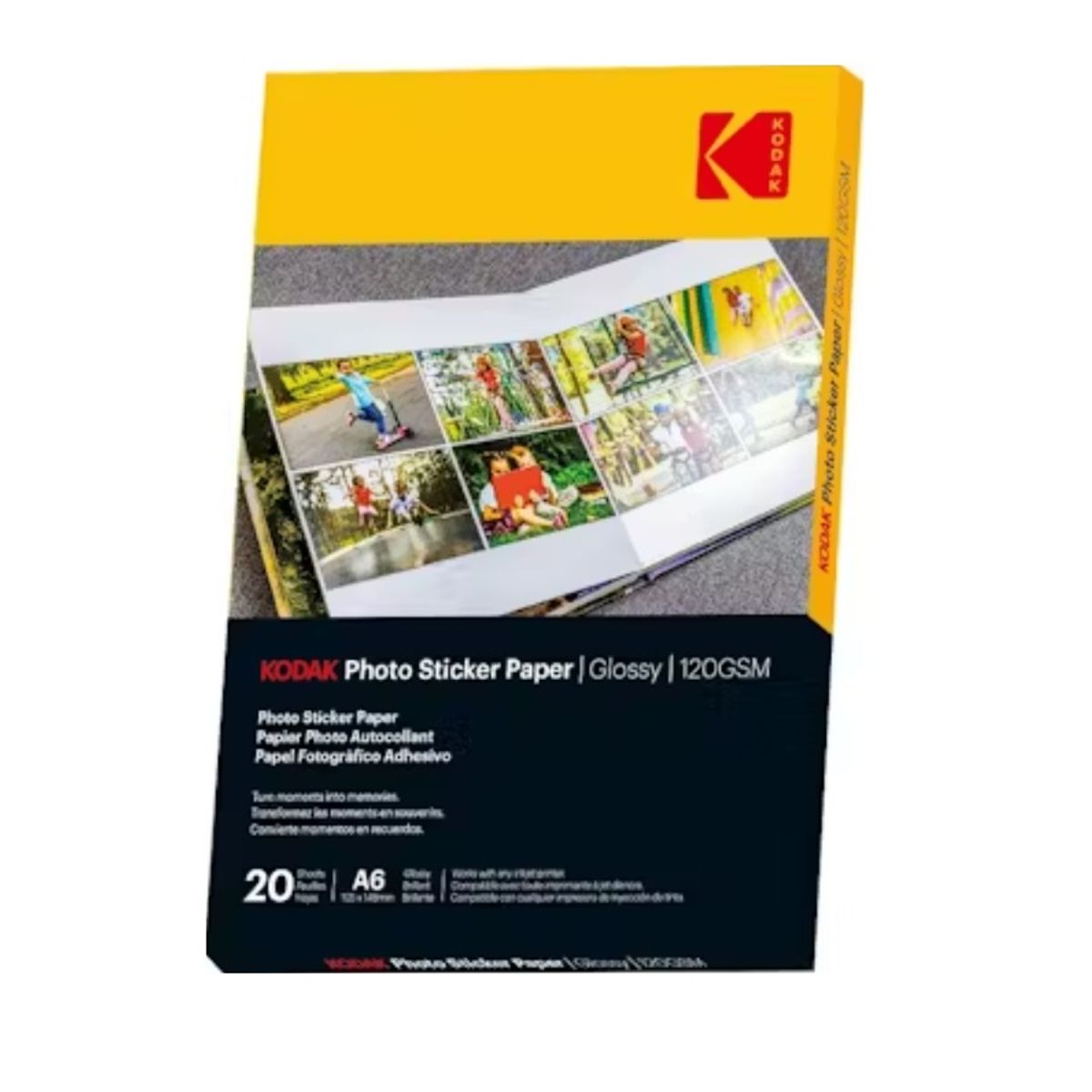 KODAK - Papel Fotográfico Adhesivo Sticker Kodak 120gsm 10x15cm A6