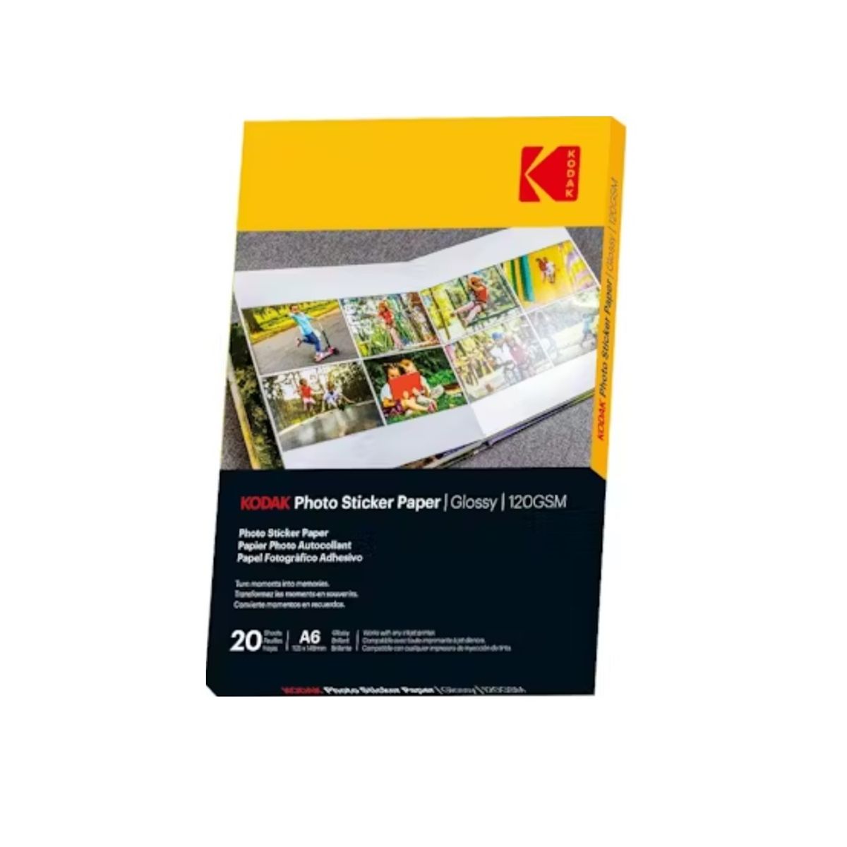 KODAK - Papel Fotográfico Adhesivo Sticker Kodak 120gsm 10x15cm A6