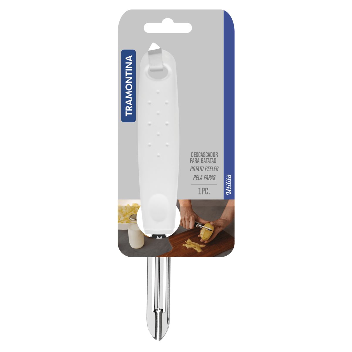 TRAMONTINA - Pelador de Papas Manual Tramontina Utilitá en Acero Inoxidable