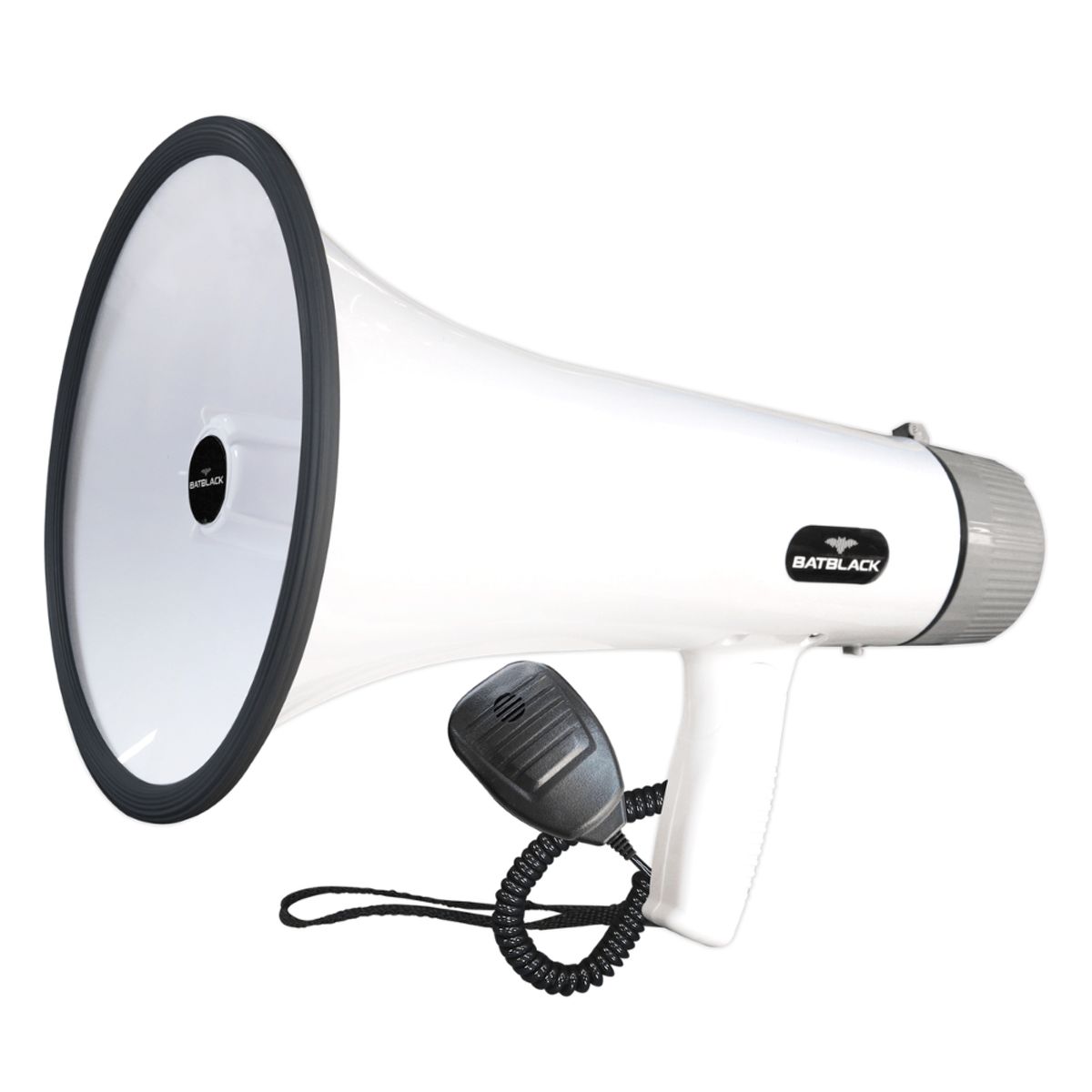 BATBLACK - megáfono recargable batblack de 80w con sistema de grabación y sirena