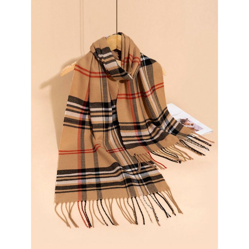 KAST PE - Bufanda Cozy Chalina a Cuadros Unisex Chocolate