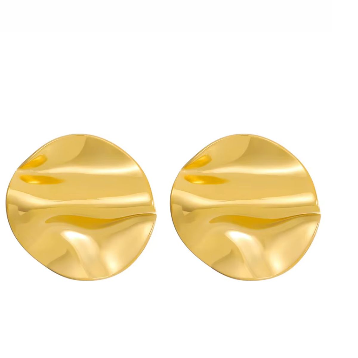 GENERICO - Aretes circulares  acero inoxidable dorado