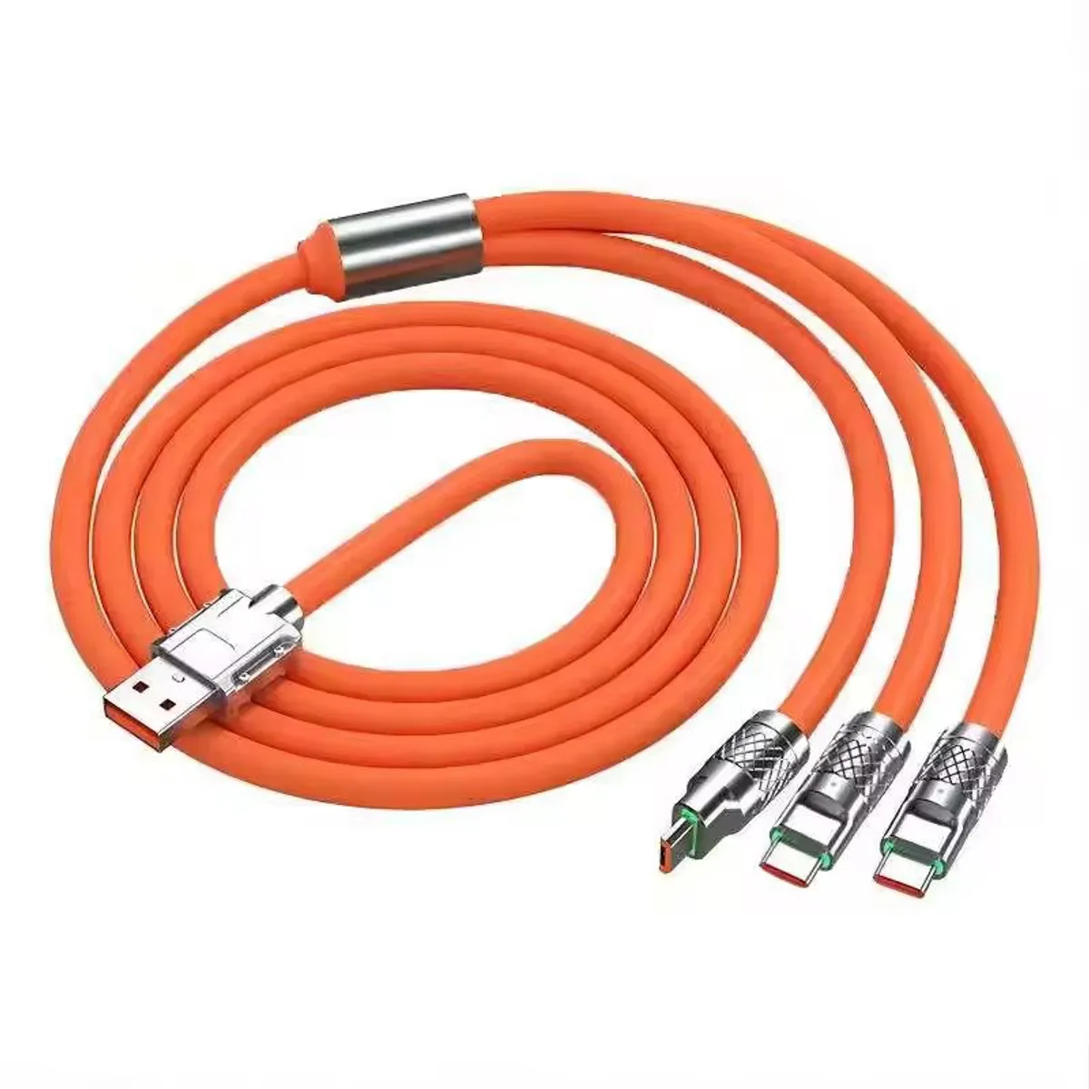 SMART - CABLE 3 EN 1 CARGA RAPIDA 120W RECUBRIMIENTO MEGA REFORZADO 1.2 METRO