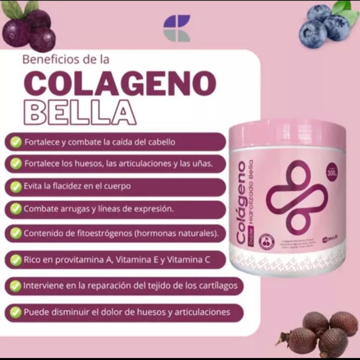 GENERICO - COLAGENO BELLA DOBLE HIDROLIZADO BELLEZA FEMENINA 300GR COMASI