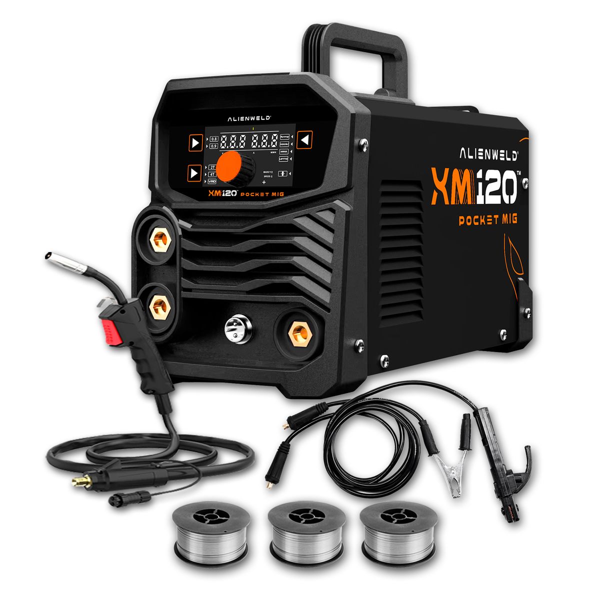 ALIENWELD - Soldadora Inversora Mig Flux 120A Alienweld + 3kg Alambre Flux